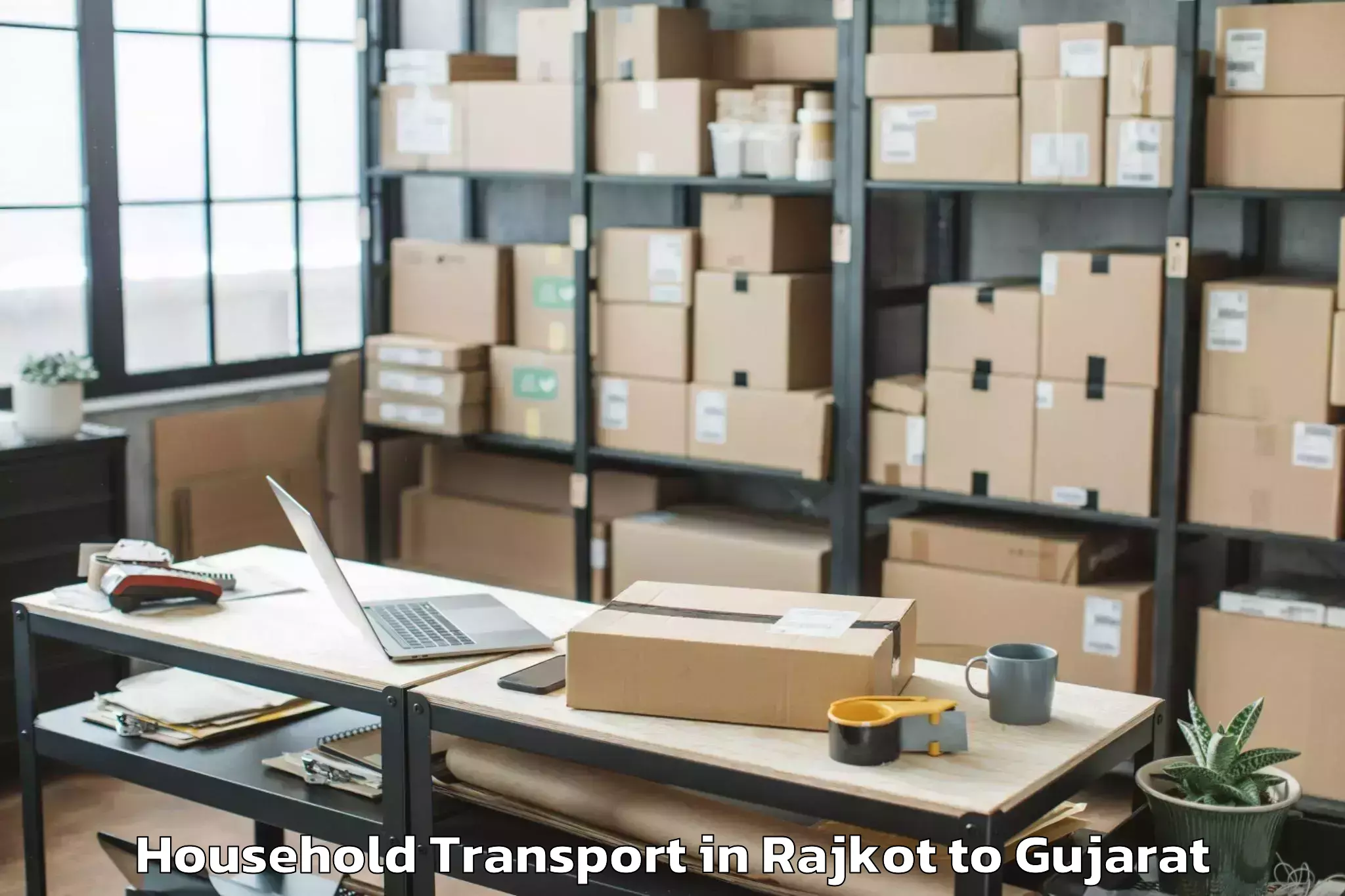 Professional Rajkot to Vansda Household Transport